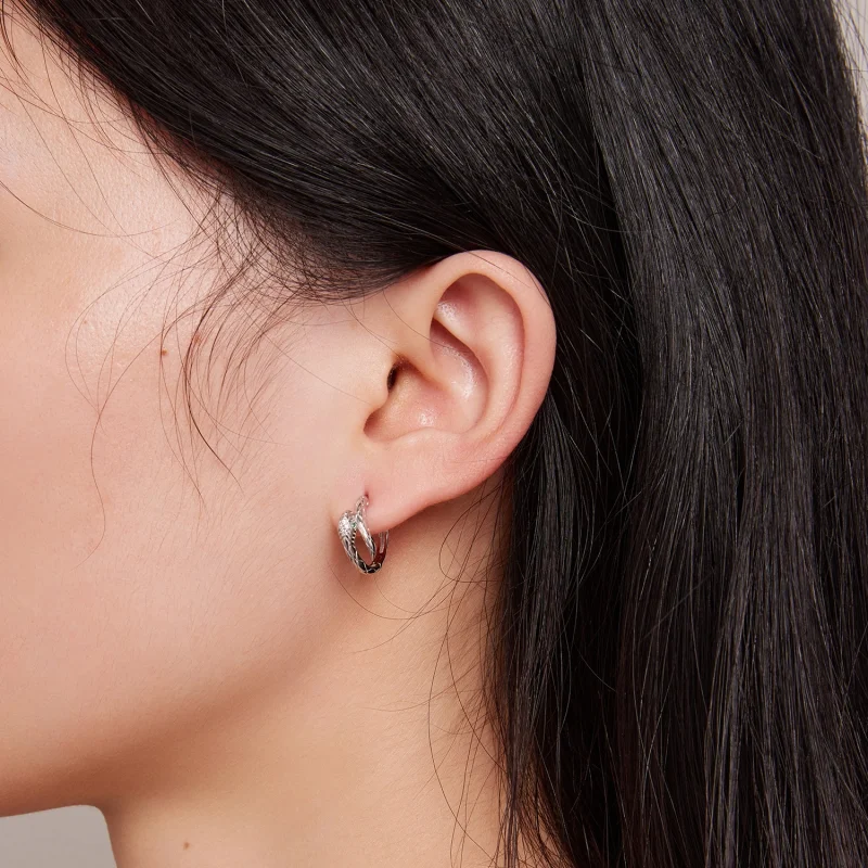 (Bild für) Pandora Style Spirit Snake Hoop Earrings - BSE818 - Ansicht 6