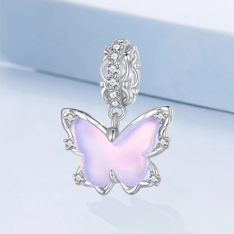 (Bild für) Pandora Style Spitze Schmetterling Anhänger - BSC925 - Ansicht 2
