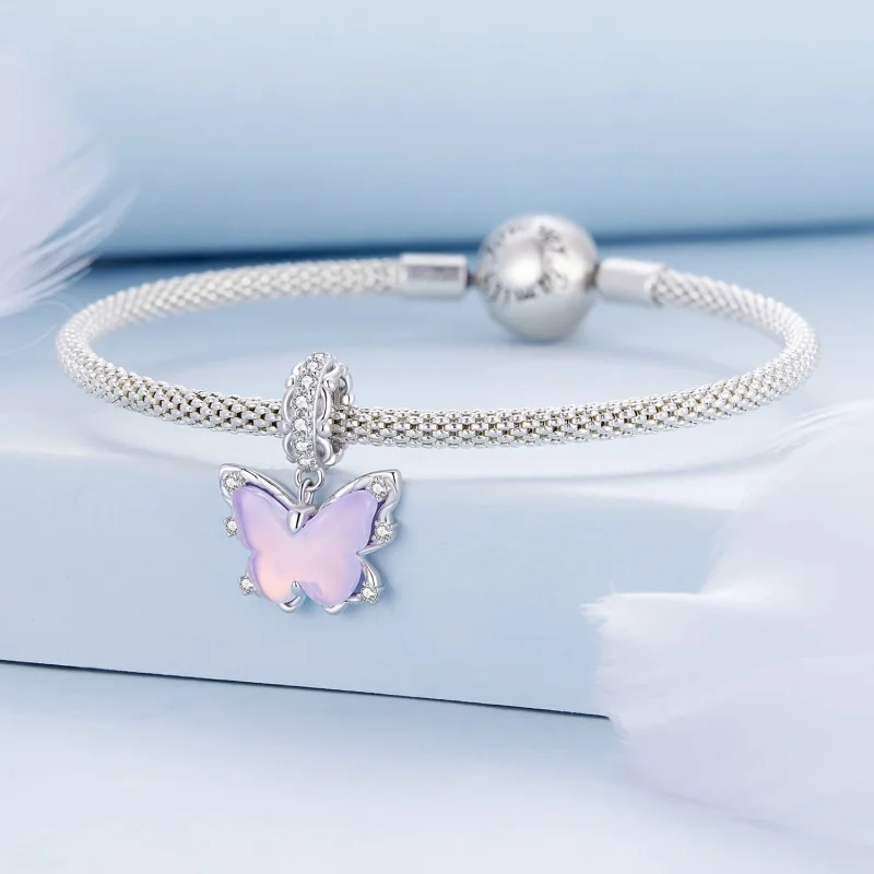 (Bild für) Pandora Style Spitze Schmetterling Anhänger - BSC925 - Ansicht 3