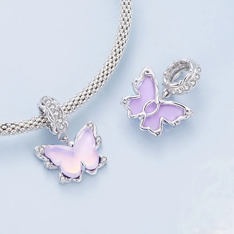 (Bild für) Pandora Style Spitze Schmetterling Anhänger - BSC925 - Ansicht 4