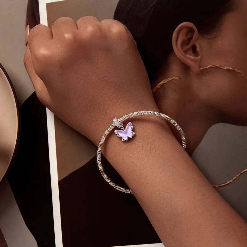 (Bild für) Pandora Style Spitze Schmetterling Anhänger - BSC925 - Ansicht 5