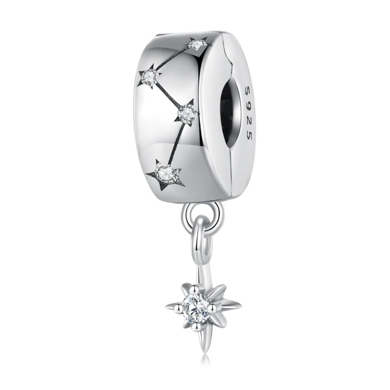 (Bild für) Pandora Style Starburst Circle Clip - BSC808 - Ansicht 3