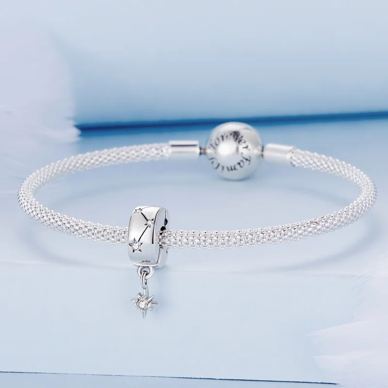 (Bild für) Pandora Style Starburst Circle Clip - BSC808 - Ansicht 4