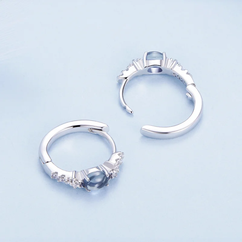 (Bild für) Pandora Style Stern Blaue Glas Ringohrringe - BSE859 - Ansicht 4