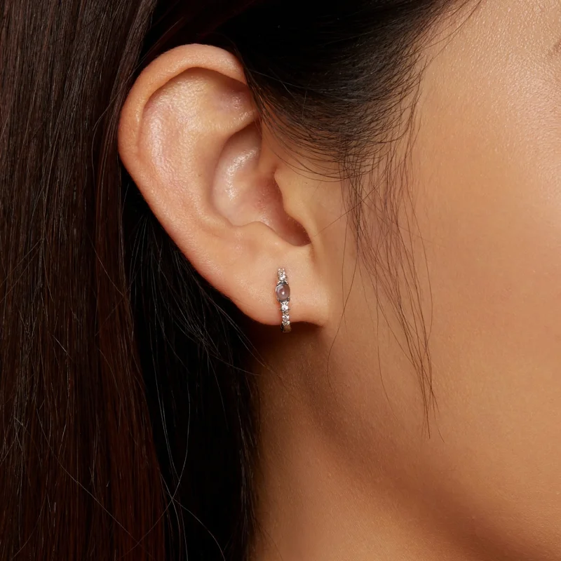 (Bild für) Pandora Style Stern Blaue Glas Ringohrringe - BSE859 - Ansicht 7