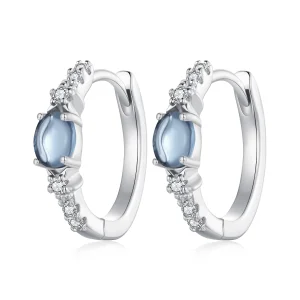 (Bild für) Pandora Style Stern Blaue Glas Ringohrringe - BSE859
