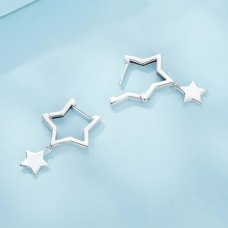 (Bild für) Pandora Style Stern Hängerohrringe - SCE1621 - Ansicht 3
