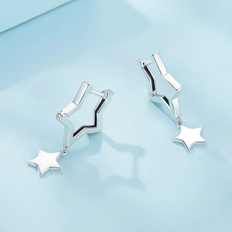 (Bild für) Pandora Style Stern Hängerohrringe - SCE1621 - Ansicht 4