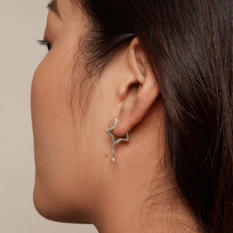 (Bild für) Pandora Style Stern Hängerohrringe - SCE1621 - Ansicht 6