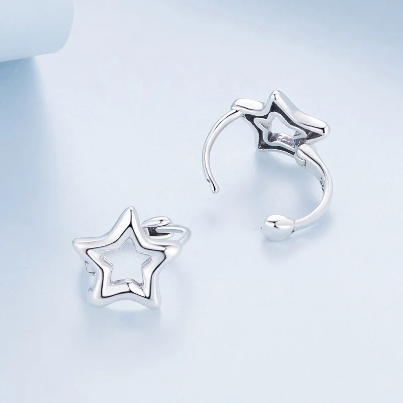 (Bild für) Pandora Style Stern-Hoop-Ohrringe - BSE896 - Ansicht 4