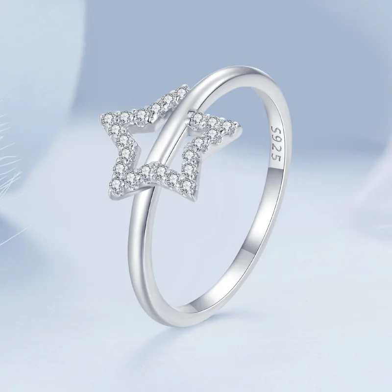 (Bild für) Pandora Style Sternring - BSR450 - Ansicht 2