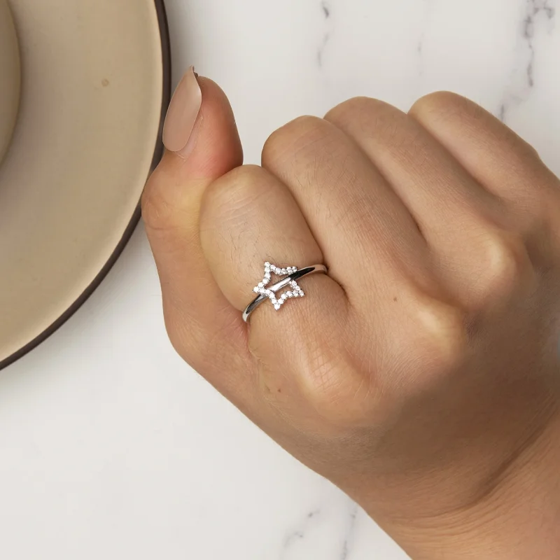 (Bild für) Pandora Style Sternring - BSR450 - Ansicht 6