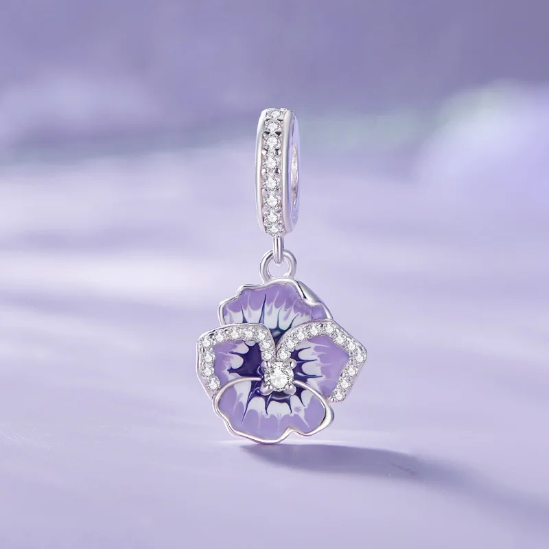 (Bild für) Pandora Style Stiefmütterchen-Anhänger - SCC2583 - Ansicht 2