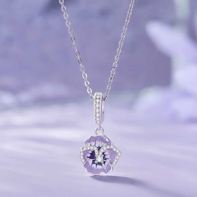 (Bild für) Pandora Style Stiefmütterchen-Anhänger - SCC2583 - Ansicht 3