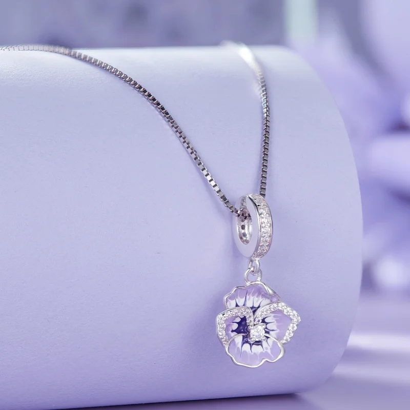 (Bild für) Pandora Style Stiefmütterchen-Anhänger - SCC2583 - Ansicht 4