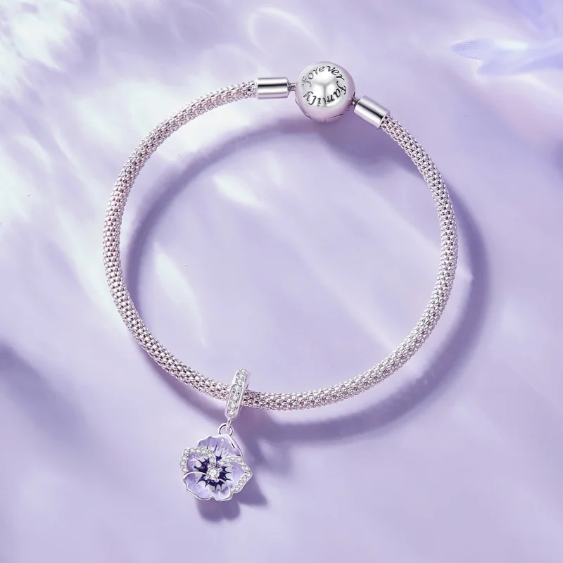 (Bild für) Pandora Style Stiefmütterchen-Anhänger - SCC2583 - Ansicht 7