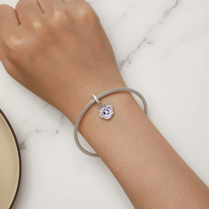 (Bild für) Pandora Style Stiefmütterchen-Anhänger - SCC2583 - Ansicht 9