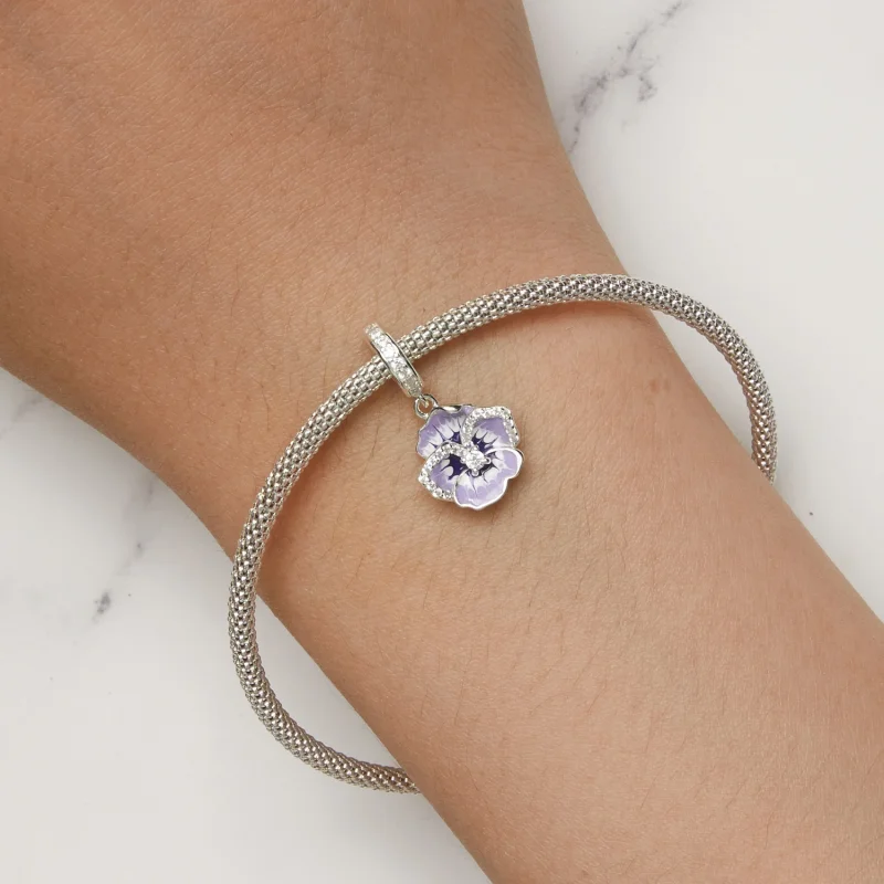 (Bild für) Pandora Style Stiefmütterchen-Anhänger - SCC2583 - Ansicht 10