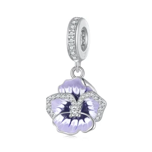 (Bild für) Pandora Style Stiefmütterchen-Anhänger - SCC2583