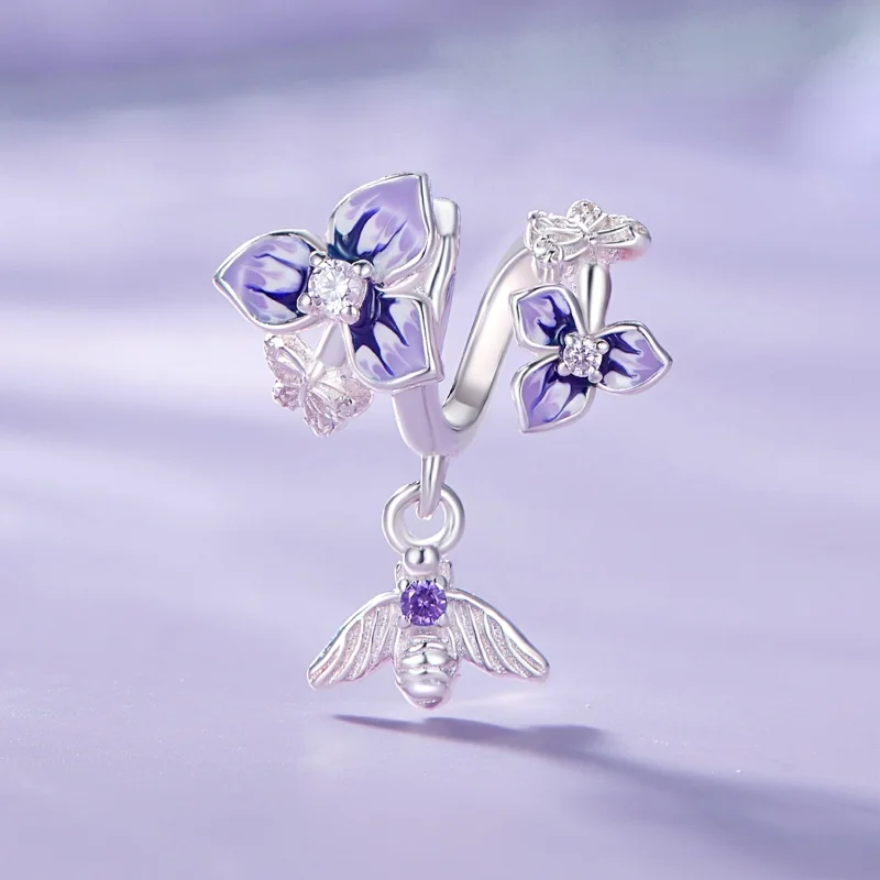 (Bild für) Pandora Style Stiefmütterchen-Anhänger - SCC2584 - Ansicht 2
