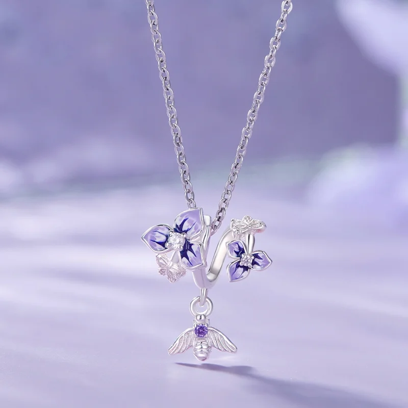 (Bild für) Pandora Style Stiefmütterchen-Anhänger - SCC2584 - Ansicht 3