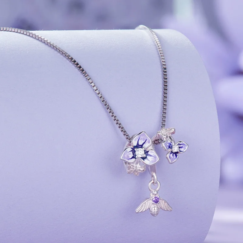 (Bild für) Pandora Style Stiefmütterchen-Anhänger - SCC2584 - Ansicht 4