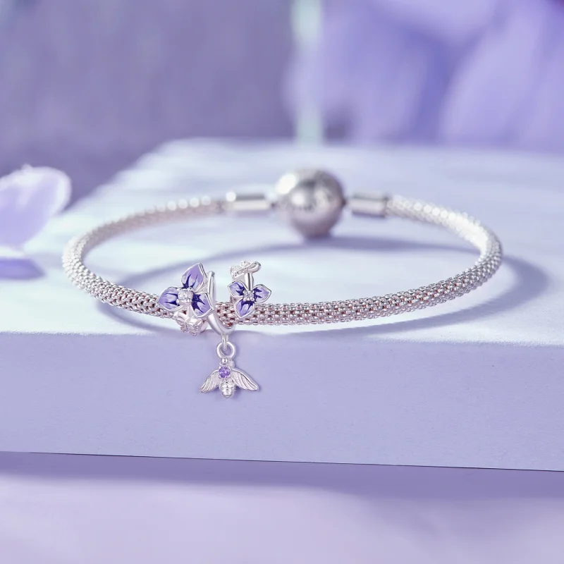 (Bild für) Pandora Style Stiefmütterchen-Anhänger - SCC2584 - Ansicht 5