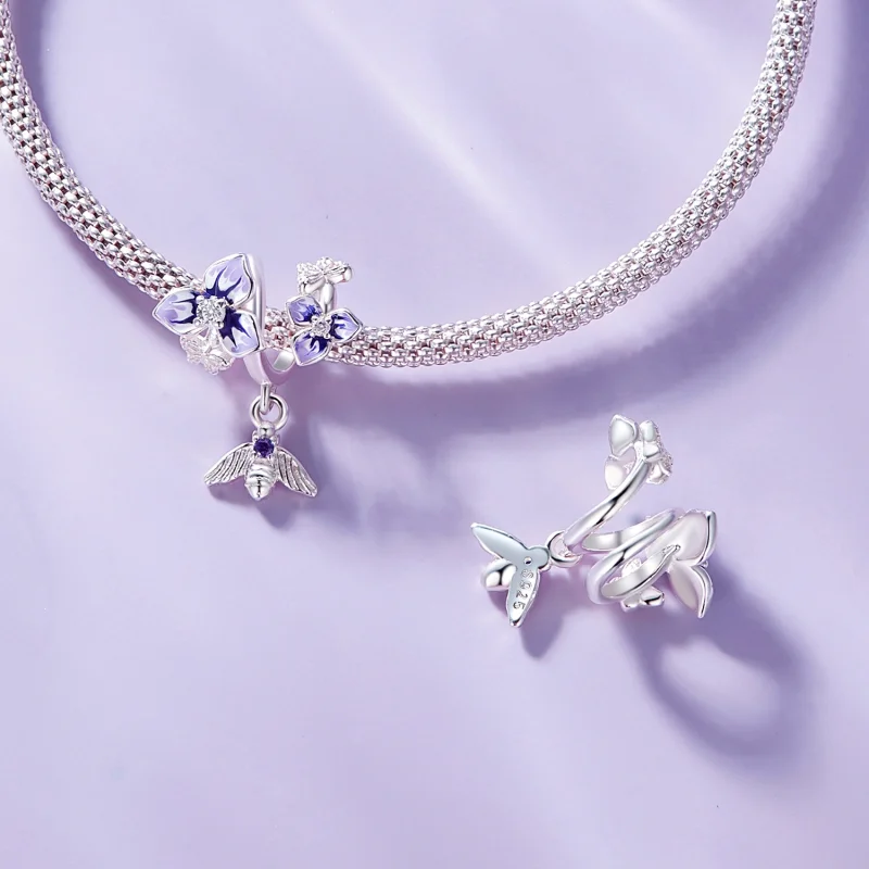 (Bild für) Pandora Style Stiefmütterchen-Anhänger - SCC2584 - Ansicht 6