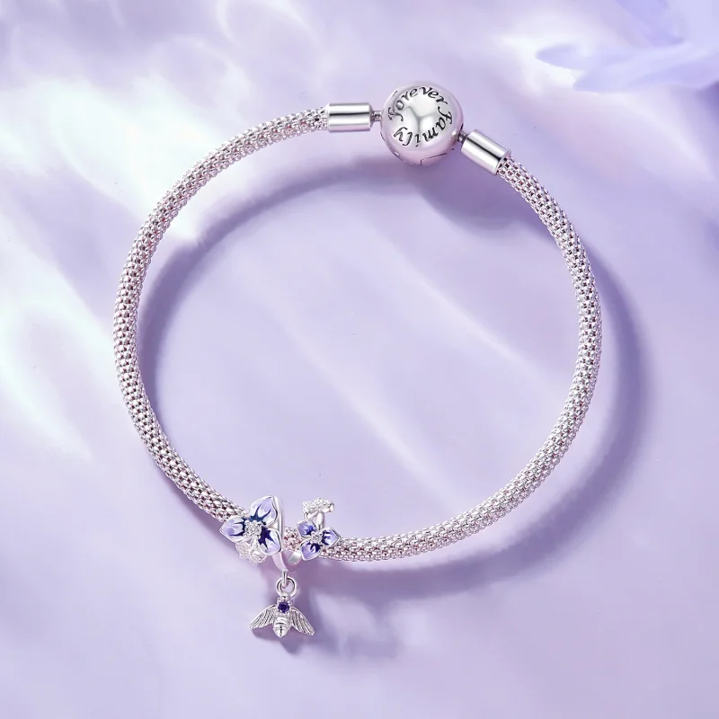 (Bild für) Pandora Style Stiefmütterchen-Anhänger - SCC2584 - Ansicht 7