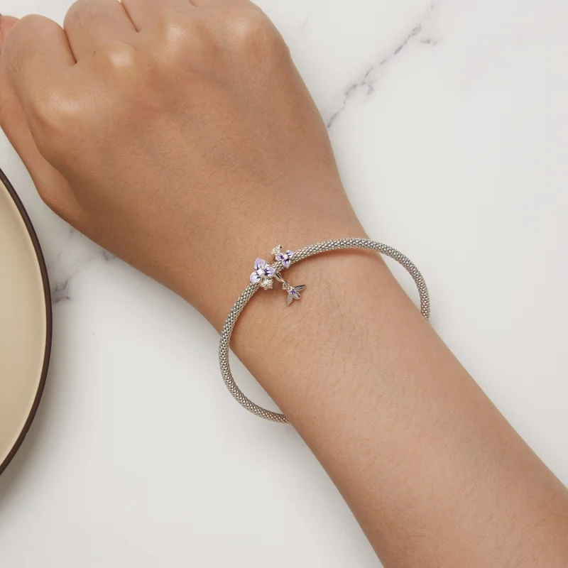 (Bild für) Pandora Style Stiefmütterchen-Anhänger - SCC2584 - Ansicht 8