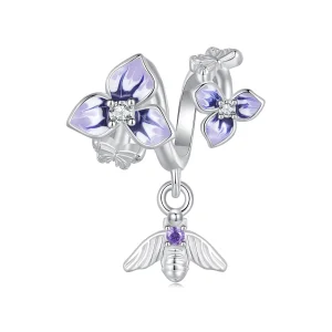 (Bild für) Pandora Style Stiefmütterchen-Anhänger - SCC2584