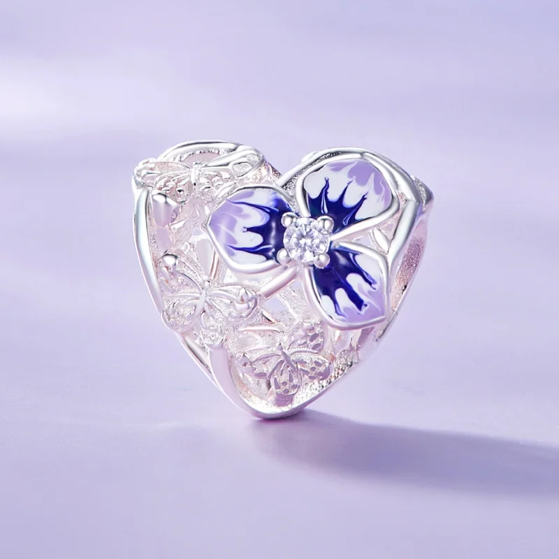 (Bild für) Pandora Style Stiefmütterchen-Anhänger - SCC2585 - Ansicht 2