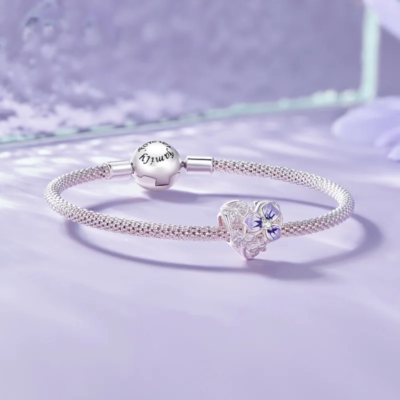 (Bild für) Pandora Style Stiefmütterchen-Anhänger - SCC2585 - Ansicht 5