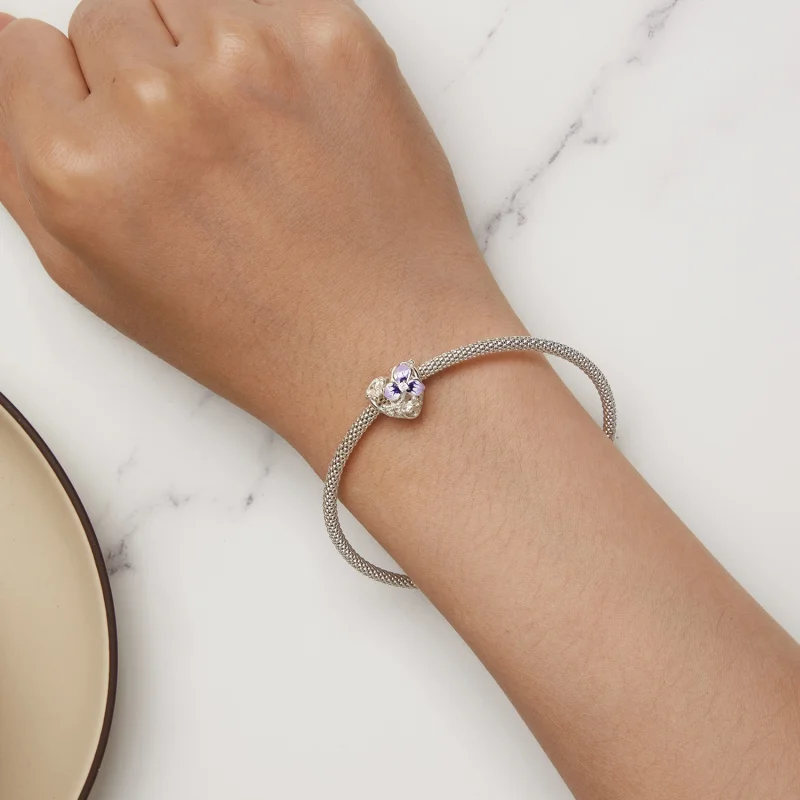(Bild für) Pandora Style Stiefmütterchen-Anhänger - SCC2585 - Ansicht 6