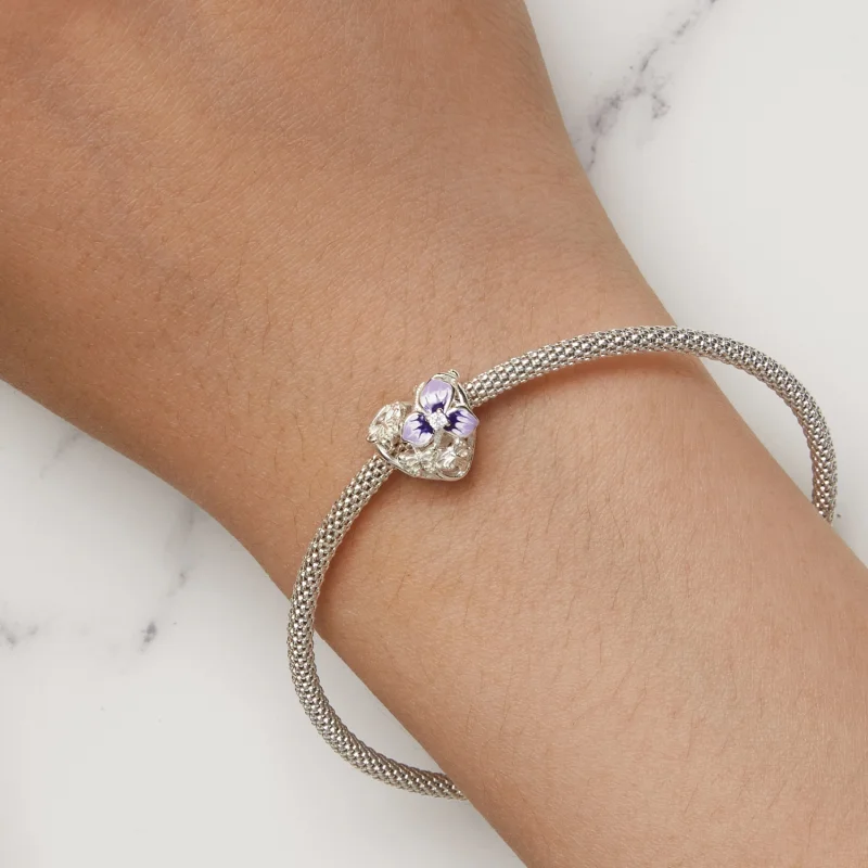 (Bild für) Pandora Style Stiefmütterchen-Anhänger - SCC2585 - Ansicht 7