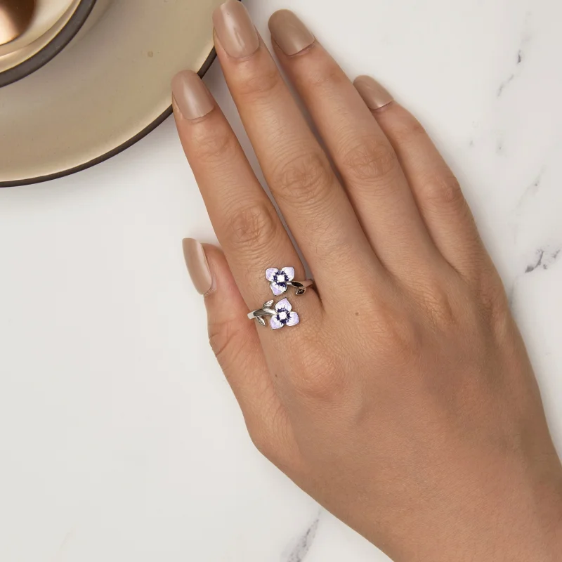 (Bild für) Pandora Style Stiefmütterchen Offener Ring - BSR451-E - Ansicht 5