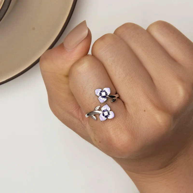 (Bild für) Pandora Style Stiefmütterchen Offener Ring - BSR451-E - Ansicht 6