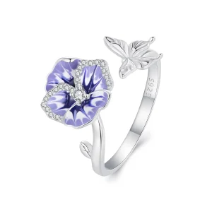 (Bild für) Pandora Style Stiefmütterchen Offener Ring - BSR452-E