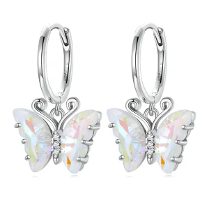 (Bild für) Pandora Style Symphony Butterfly Hoop Earrings - SCE1588-CF