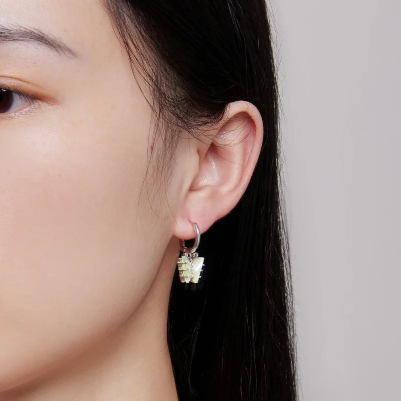 (Bild für) Pandora Style Symphony Butterfly Hoop Earrings - SCE1588-GN - Ansicht 6