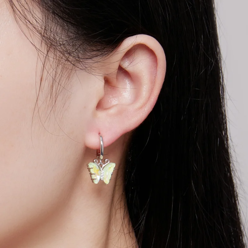 (Bild für) Pandora Style Symphony Butterfly Hoop Earrings - SCE1588-GN - Ansicht 7