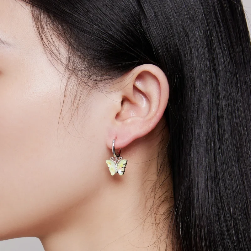 (Bild für) Pandora Style Symphony Butterfly Hoop Earrings - SCE1588-GN - Ansicht 8