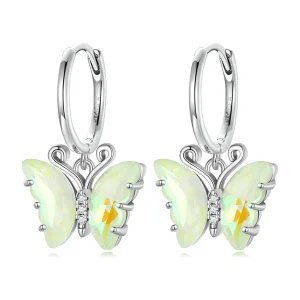 (Bild für) Pandora Style Symphony Butterfly Hoop Earrings - SCE1588-GN