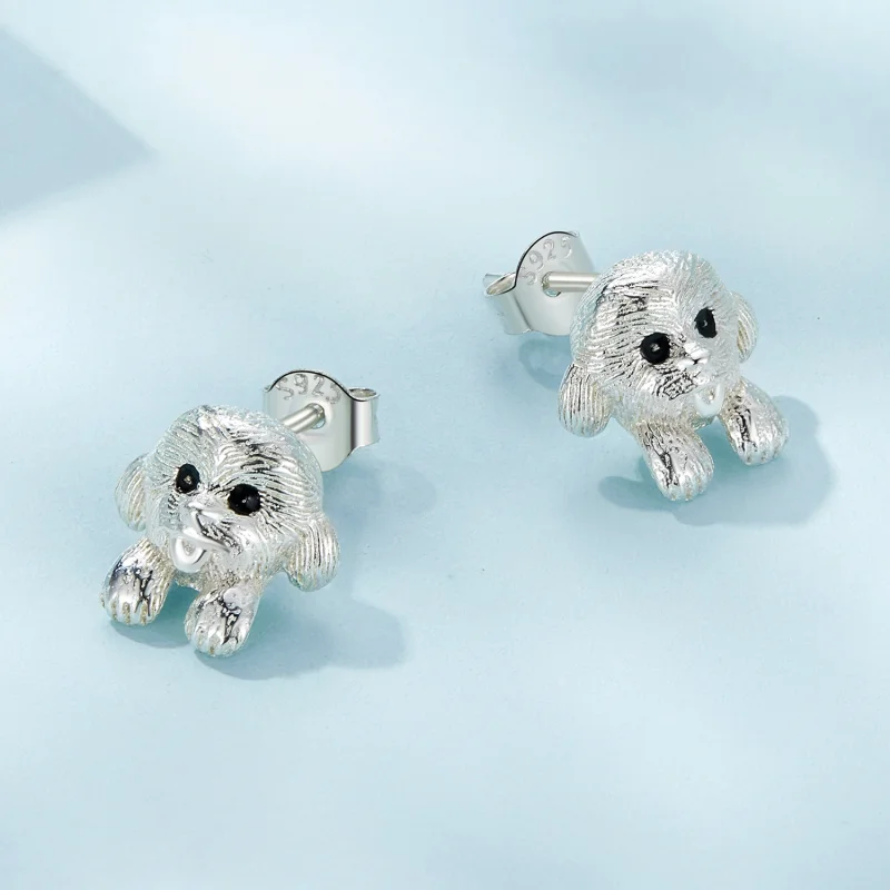 (Bild für) Pandora Style Teddy Stecker Ohrringe - SCE1631 - Ansicht 3
