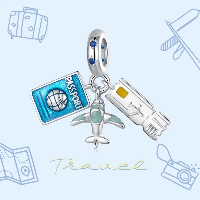 (Bild für) Pandora Style Travel Plane Anhänger - SCC2479 - Ansicht 3