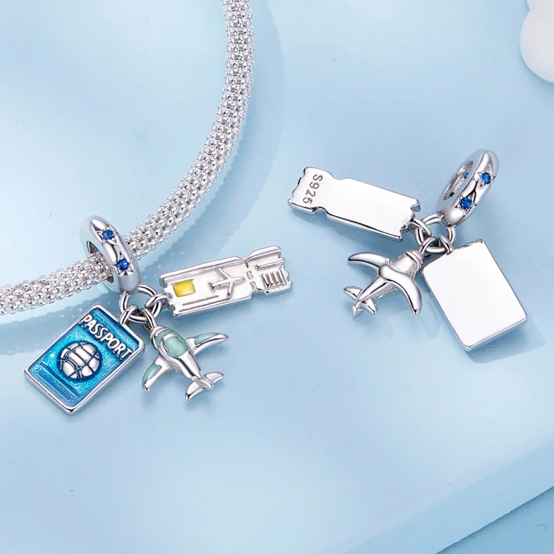 (Bild für) Pandora Style Travel Plane Anhänger - SCC2479 - Ansicht 4