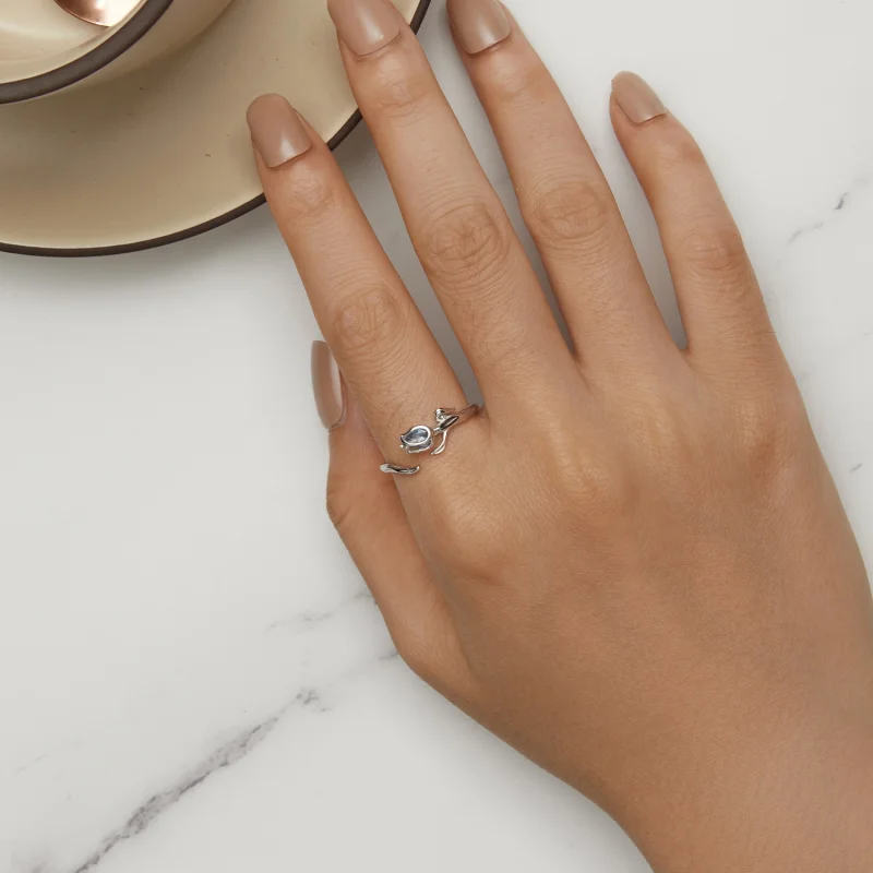 (Bild für) Pandora Style Tulip Open Ring - BSR465-E - Ansicht 5