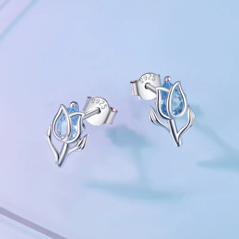 (Bild für) Pandora Style Tulip Studs Ohrringe - BSE873 - Ansicht 2