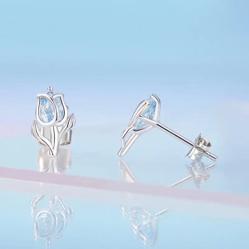 (Bild für) Pandora Style Tulip Studs Ohrringe - BSE873 - Ansicht 3