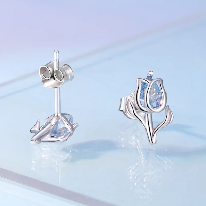 (Bild für) Pandora Style Tulip Studs Ohrringe - BSE873 - Ansicht 4